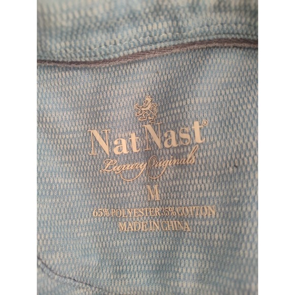Nat Nast Luxury Originals Light Blue Heathered Polo Shirt Size Medium - Picture 3 of 9